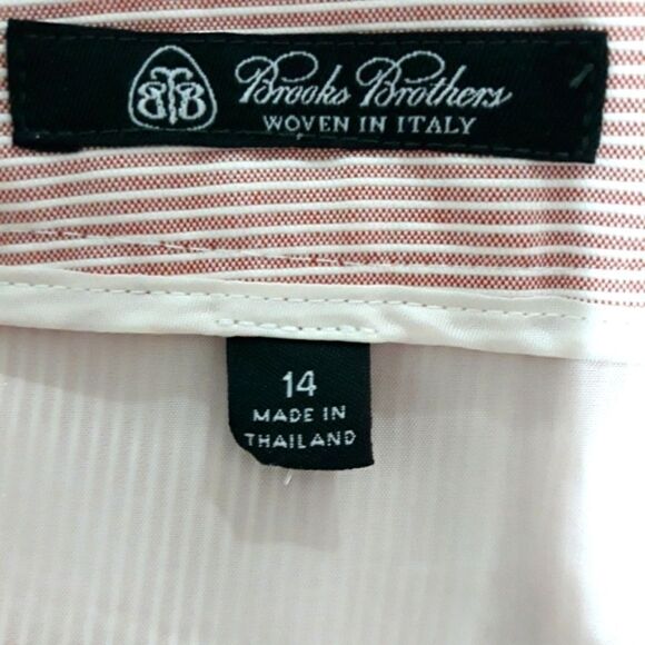 Brooks Brothers woven in Italy Skirt striped  white pink front size 14 c… - Picture 11 of 12